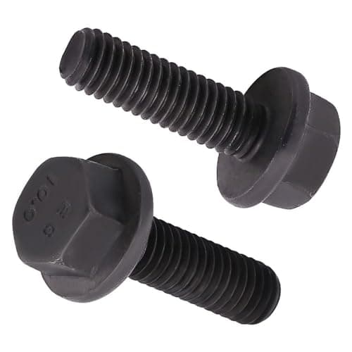 M8-1.25 x 20mm (20 pcs) Flanged Hex Bolt Screws Black Oxide Finish, 10.9 Grade Alloy Steel, Large Flange Washer Head Bolt, DIN6921/GB5789, Full Thread