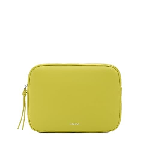 Miraggio Clover Laptop Sleeve with Zip Around Closure & Multiple Interior Pockets | Laptop Sleeve for Office Use (Green, 14 Inch)