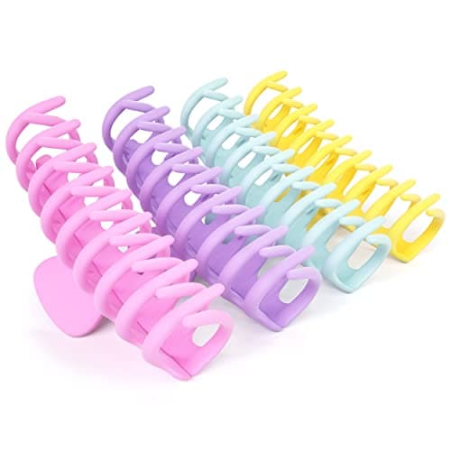 FRAMAR Large Claw Clips For Thick Hair Large Hair Clip For Thick Hair Big Hair Clips For Women Hair Claws Clips For Women Pastel Hair Clips Pastel Claw Clip 4 Pack Non Slip Matte Finish