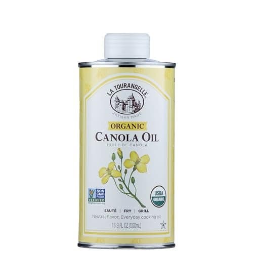 La Tourangelle Organic Canola Oil ExpellerPressed NonGMO Canola Seeds Pesticide and Chemical Free High Heat Neutral Cooking Oil 169 Fl Oz