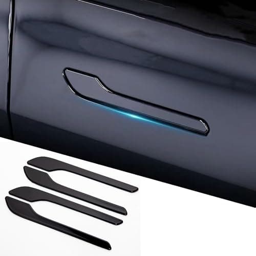 XTnueotr Door Handle Cover for Tesla Model Y3 Door Handle Decoration Cover Trim fit for Tesla Model 3Y Exterior Accessories Glossy Black