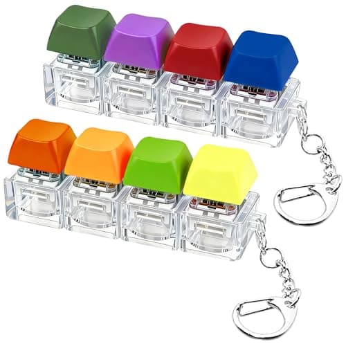 2 PCS Keyboard Fidget Toy Keyboard Fidget Keychain 4in1 Keyboard Decompression Button Finger Clicker Toys Keychain Button Stress Relief Fidget Gifts to Relief Stress Bright