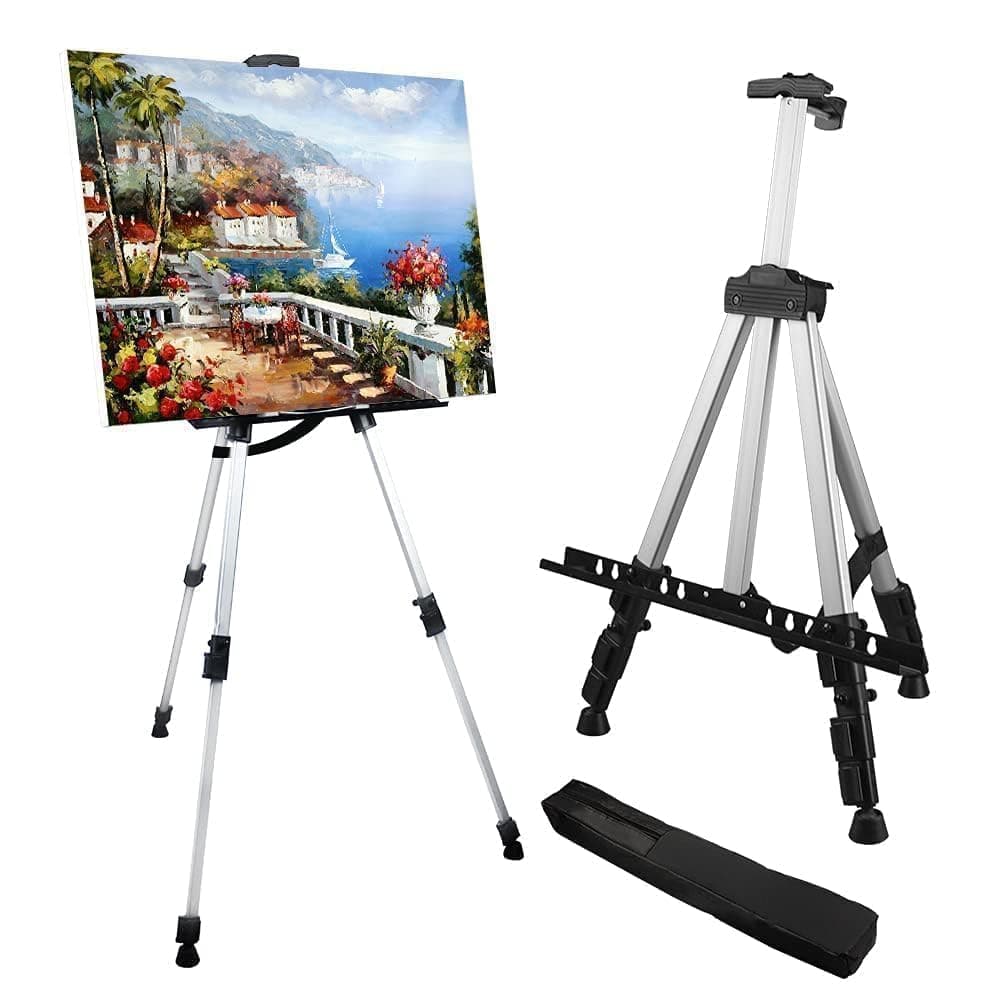 Art Easel Stand for Painting and Sign RRFTOK Aluminum 66 Inch Metal Tripod Adjustable Portable Easels for Display Canvas Stand for Table Top Floor Drawing for Artists Adult Holder or Teen