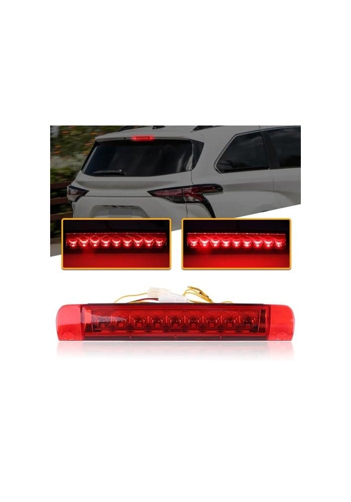 Nrgedzam 3rd Brake Light for 20082013 Toyota Highlander Tail High Mount 3rd Stop Reverse LED Lights For 20092013 Toyota Corolla S with Spoiler ONLY 20082020 Sequoia 20062012 RAV4Red Lens