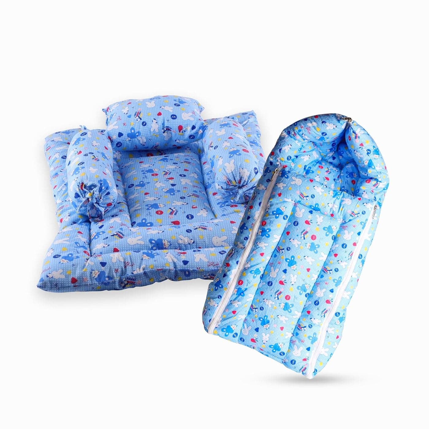 Steelbird KoKo Combo of Baby Sleeping Bag with Bed Set 2 Pcs Bedding Set for Baby 06 Months Blue