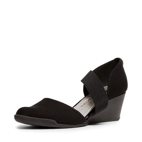 AK Anne Klein Sport Women's Tara wedge Shoe, black/multi stretch fabric, 6.5 M US