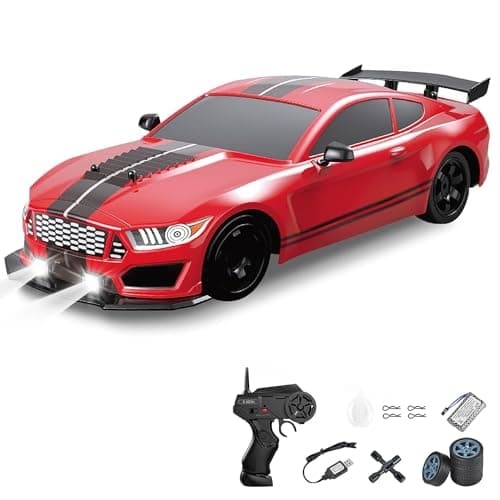 Zivvy Big Remote Control Car Red | 2.4G Rechargeable Remote Control Drift Car with 150m Range, LED Lights & Music | High-Speed RC Racing ToyBest Gift for Boys & Girls 2 3 4 5 6 7 8+ Years