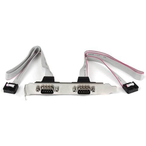 StarTech.com 2 Port 16in DB9 Serial Port BRacket to 10 Pin Header - DB9 bRacket - DB9 Header - Serial Port bRacket (PLATE9M2P16)