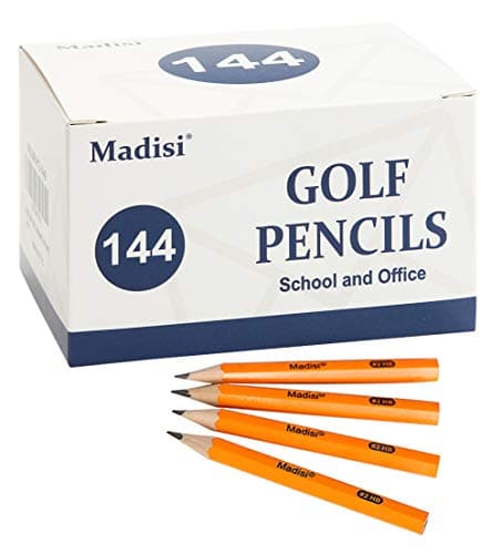 Madisi Golf #2 HB Half Pencils, 3.5" Mini Pre-Sharpened, 144 Count