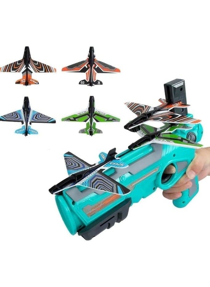 Colorful Catapult Plane Launcher Toy Set – 4 or 8 Foam Gliders with Hand Launcher, Safe Outdoor Sports Toy for Kids, Easy Ejection, Airplane Battle Game, Birthday Gift for Boys & Girls