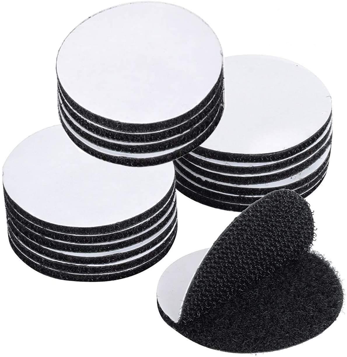 BRAVESHINE Adhesive Tape 16PCS Hook and Loop Fasteners Double Sided StickyBack HeavyWeight Carpet Gripper Pad Wall Mounting Tapes for Home Office Phone Mount Round 15inch