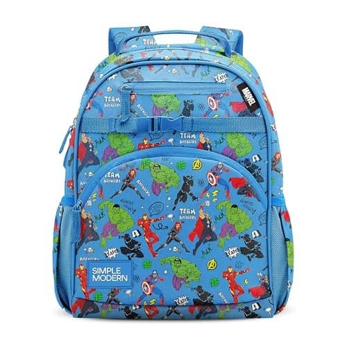 Simple Modern Medium Marvel Avengers Toddler Backpack for School Girls and Boys | Kindergarten Elementary Kids Backpack | Fletcher Collection | Kids - 15" tall | Avengers Heroes