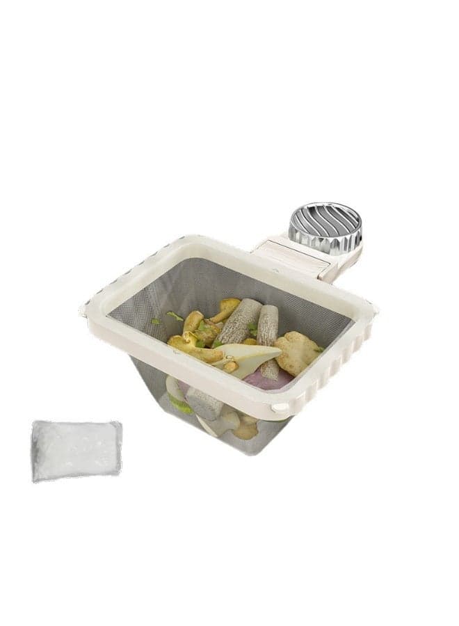 Suction Cup Sink Strainer with 50 Filter Bags - Kitchen Food Waste Collector, Leftovers Catcher for Drain, Anti-Clogging Mesh Net