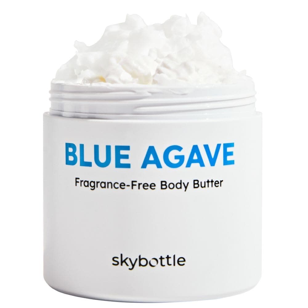 skybottle Fragrance Free Blue Agave Body Butter Moisture Repair Body Cream Skin Relief with Hyaluronic Acid Vegan Certified Body Care For Men Women 98 Fl Oz