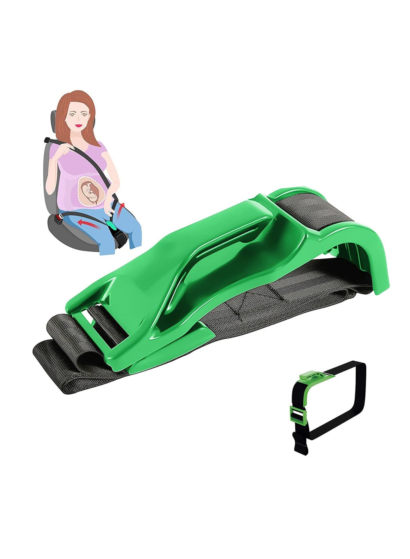 Pregnancy Car Seat Belt Adjuster Seat Bump Strap for Pregnant Women Protect Belly Prevent Compression of Abdomen Maternity Seat Cover Belt for Expectant Mothers Green