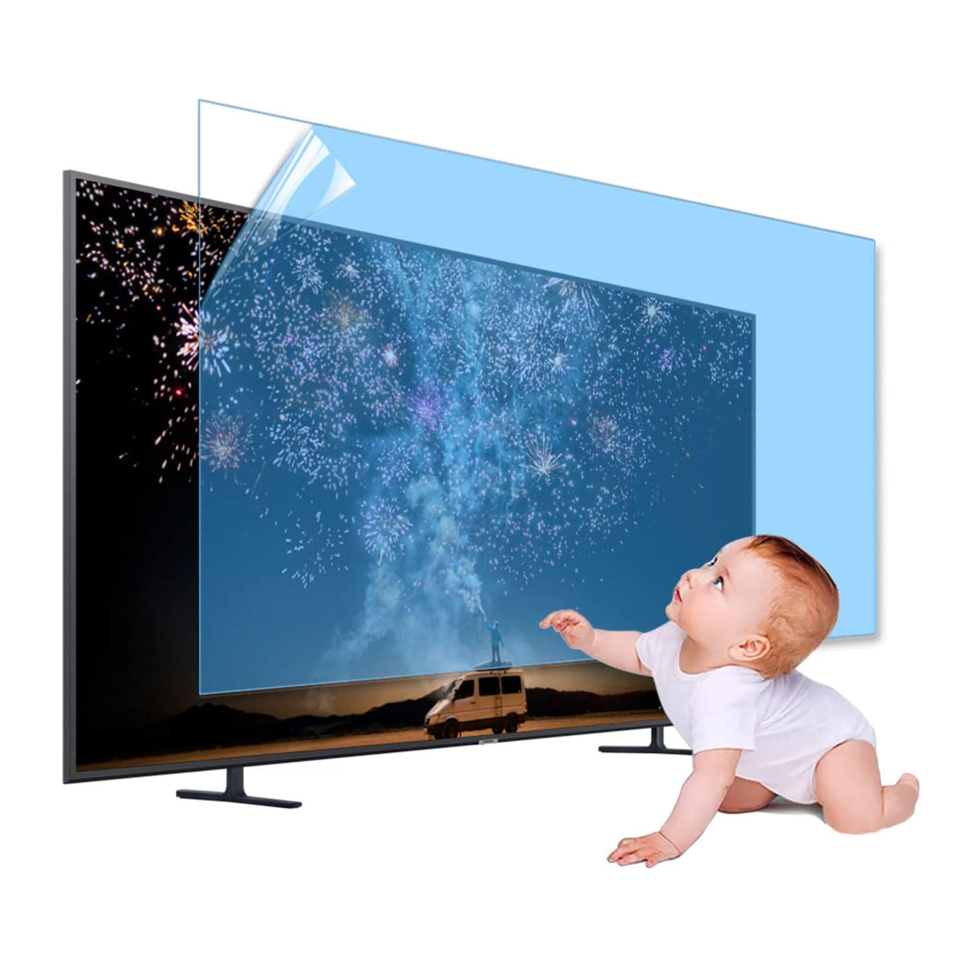 XRRX 4365 Inch TV Screen Protector Frosted Matte Anti Glare OutdoorIndoor Anti Blue LightDustproof Filter Film Relieve Eye Strain and Sleep Better for LCDLED4K OLED 55in 1221x689mm