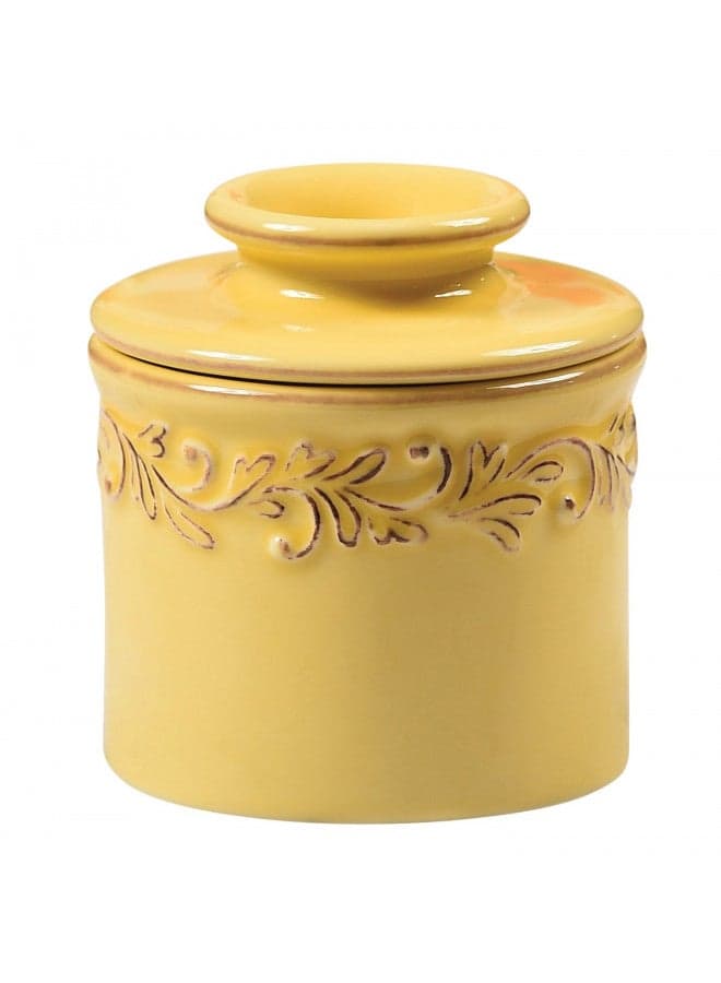 Butter Bell - The Original Butter Bell crock by L Tremain, a Countertop French Ceramic Butter Dish Keeper for Spreadable Butter, Antique Collection, Goldenrod
