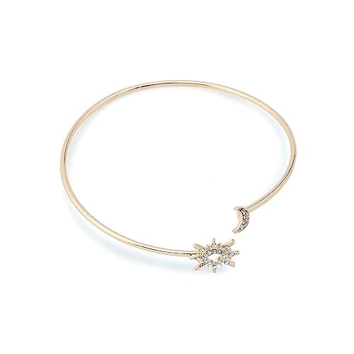 SOHI Gold Plated Star & Moon Armlet for Women & Girls | Upper Arm Cuff, Bracelet, Armband | accessories for girls |accessories for women | jewellery for girls | hand band (7383)