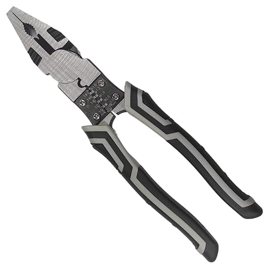 HEXAHOME 5 in 1 Multipurpose Lineman PlierCutting Plier with Gripping Wrench Wire Cutter Crimping Tool Wire Stripper Fuction Chrome Vanadium Forged Steel Silver