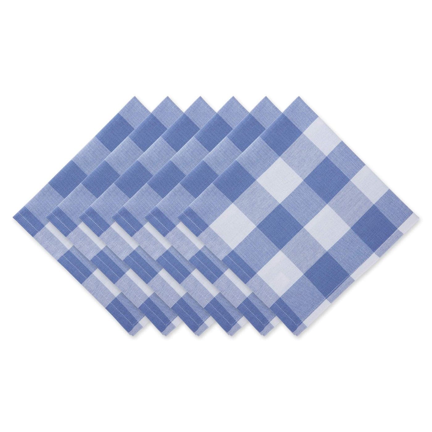 DII Buffalo Check Collection Classic Farmhouse Cloth Napkin Set 20x20 Stonewash Blue 6 Piece