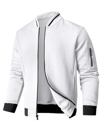 SAVKOOV Mens Loose Fit Lightweight Jacket Casual Stylish bomber Jacket