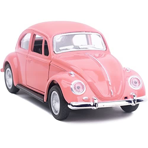 Berry President 1967 Classic Beetle Bug Vintage 132 Scale Diecast Metal Pull Back Car Model Toy for Gift Kids Rose