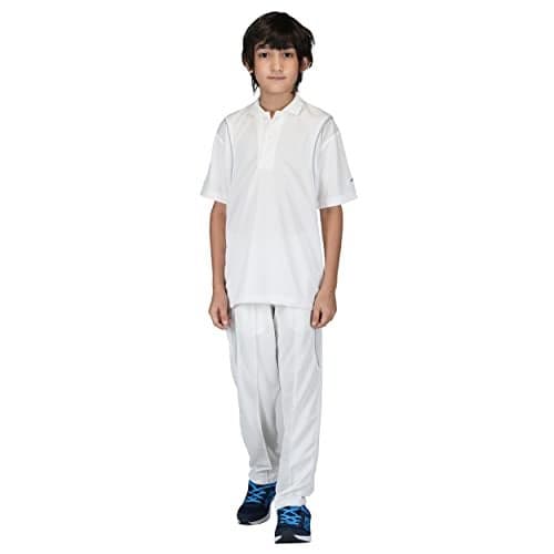 Vector X Striker Boys/Kids Half Sleeve Cricket Jersey Dress (T-Shirt & Pant) (White)