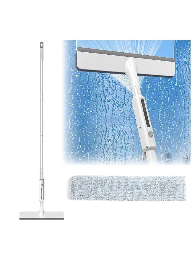 Squeegee for Window Cleaning with Spray, Dual Side Mist Detachable Assembly Glass Cleaning Mop, Window Squeegee for Home, Window Cleaning Squeegee Kit, with Long Handle 3 Pads, for Indoor Outdoor