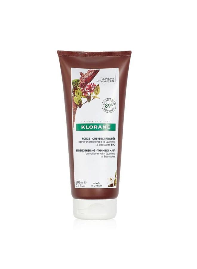 Strengthening Conditioner with Quinine and Edelweiss for Thinning Hair, Supports Thicker, Stronger, Healthier Hair, For Men and Women, Paraben, Silicone and Sulfate Free
