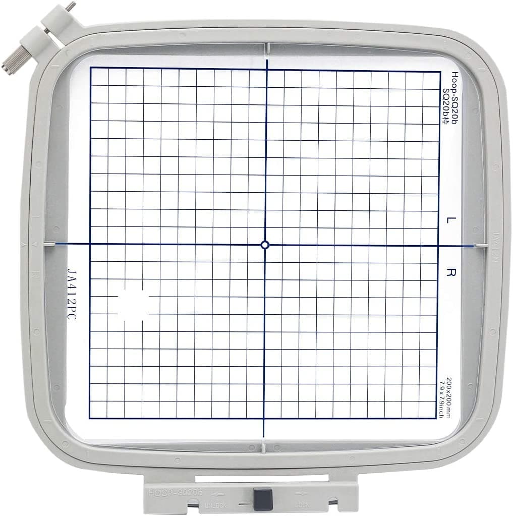 Embroidex SQ20B Embroidery Hoop for Janome Memory Craft MC 500E 400E 550E Elna Expressive #864412001 7.9" x 7.9" (200mmx200mm)