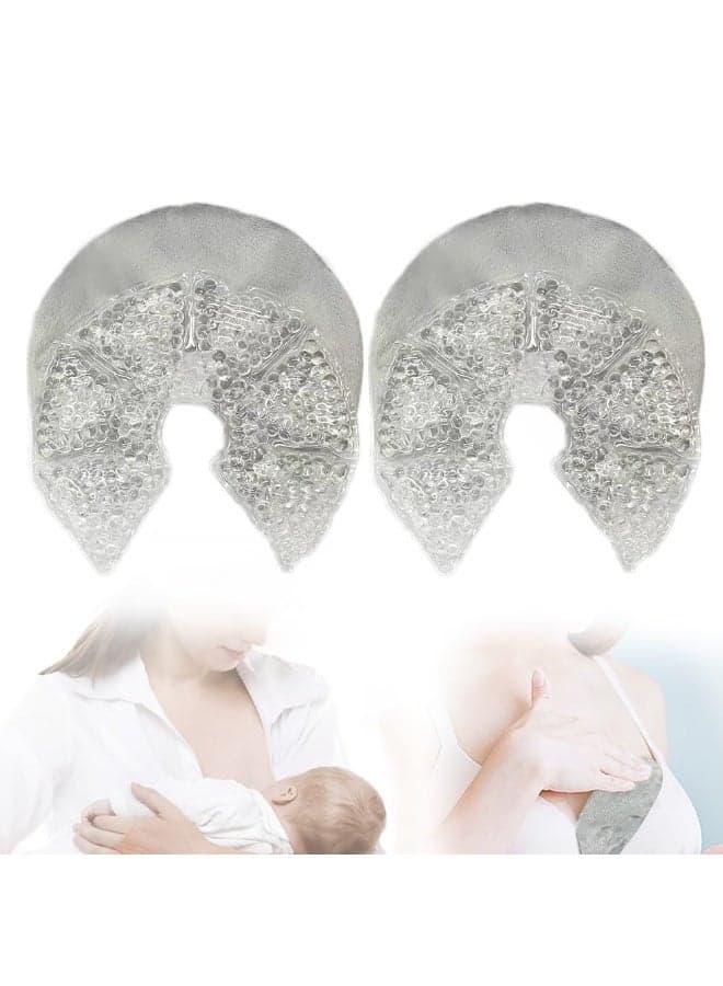 Breast Ice Packs, Breast Therapy Pack for Engorgement Hot and Cold Breastfeeding Gel Pads for New Mom Essentials Reusable Gift for Relieve Clogged Ducts, Nipple Pain, Improve Milk Flow