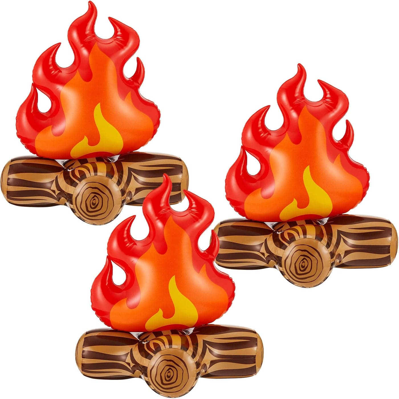 Sumind Inflatable Fake Campfire Camping Props Bonfire Party Decor Campfire Party Decorations Artificial Flame for Indoor Camping Overnight and Scene Setting3 Pieces