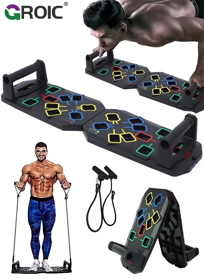 Push Up Board Fitness, Portable Pushup Board for Men, Foldable Push up Bar, Workout Home Gym Equipment, Exercise Pushup Handles for Floor, Strength Training Equipment for Men