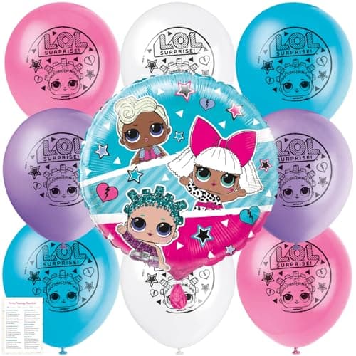 LOL Balloons LOL Birthday Party Decorations Bundle with 8 Latex 1 Foil and Checklist Birthday Balloons Party Decorations and Supplies