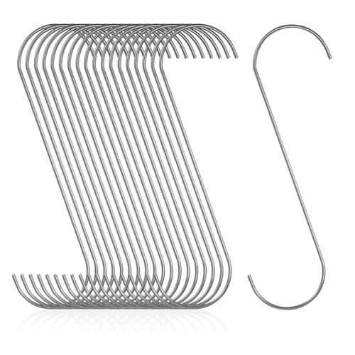 Shimeyao 50 Pcs 6 Inch Powder Coating S Hooks Large S Hooks for Hanging Vinyl Coated Heavy Duty Hanger for Hanging Jeans Plants Jewelry Pot Pan Cups Towels