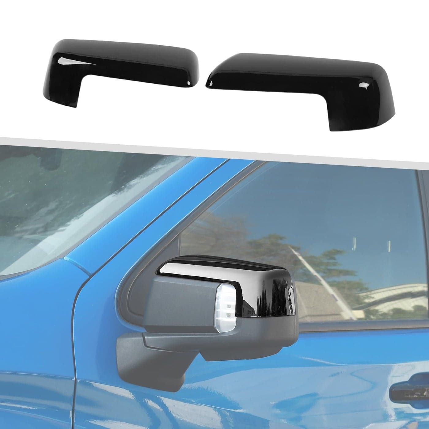 Jimen Compatible with Chevrolet SilveradoGMC Sierra 20192024 1 Pair Rearview Mirror Cap Trim Cover Black