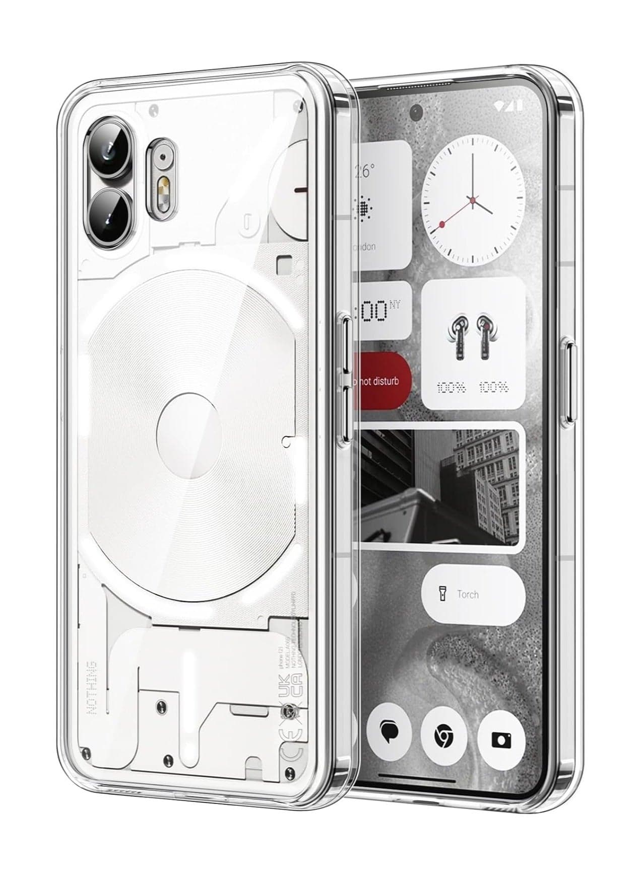 Case for Nothing Phone 2 Non-Yellowing Shockproof Phone Bumper Cover Anti-Scratch Clear Back