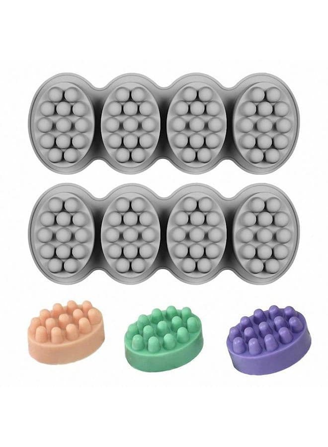 2 Pcs Massage Bar Silicone Molds 4 Cavities 4.5oz Soap Mold for DIY Soap, Chocolate, Candle (Pack of 2)