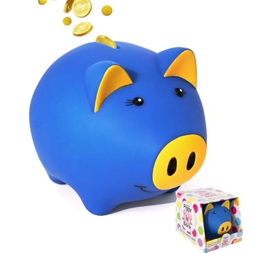 Glow in The Dark Piggy Bank for Kids Unbreakable Plastic Money Savings Box Cute Coin Bank for Toddlers Boys Girls Birthday Gift