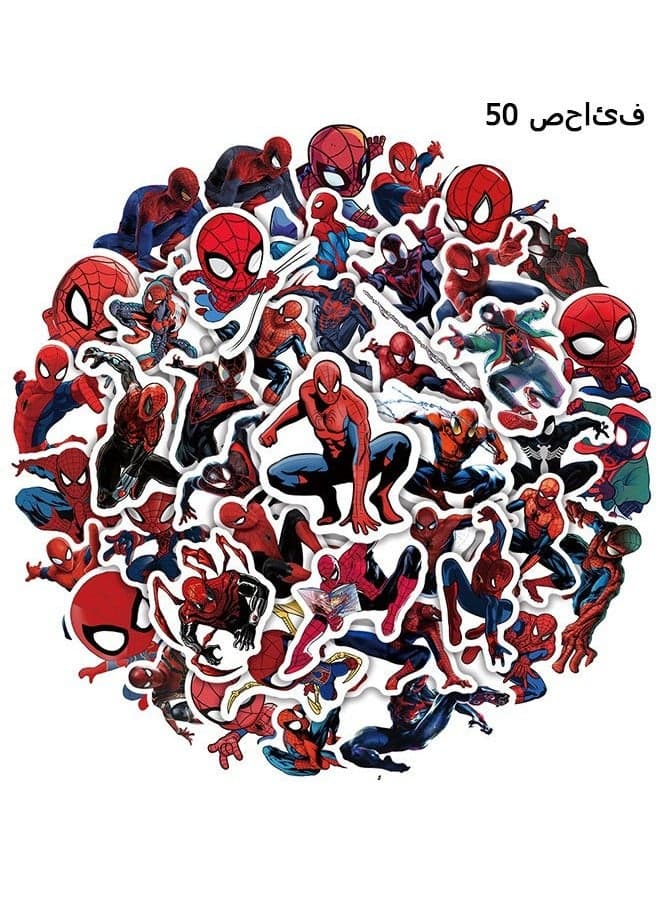 50 Pcs Spider-Man Theme Stickers - Vinyl Waterproof Stickers for Water Bottles Laptop Phone Computer Guitar, Gifts for Teens, Girls, Fans