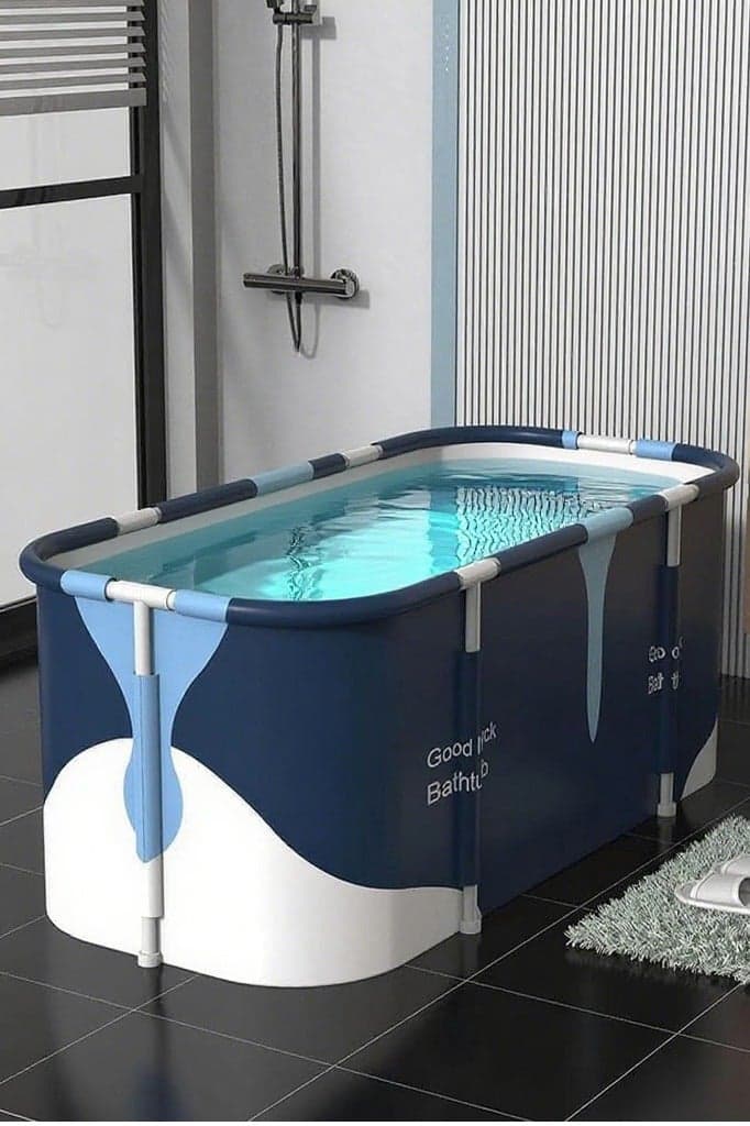 Waterproof Large Portable Foldable Layer Bathtub and Family SPA Soaking Tub Barrel, Household Shower with Organizer Bag