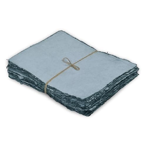 LEATHER VILLAGE Watercolor Paper 6 X 4 inches 50 Sheets Mixed Media Watercolor Paper 150 GSM Thick Deckle Edge Virgin Cotton Handmade Paper Grey Toned