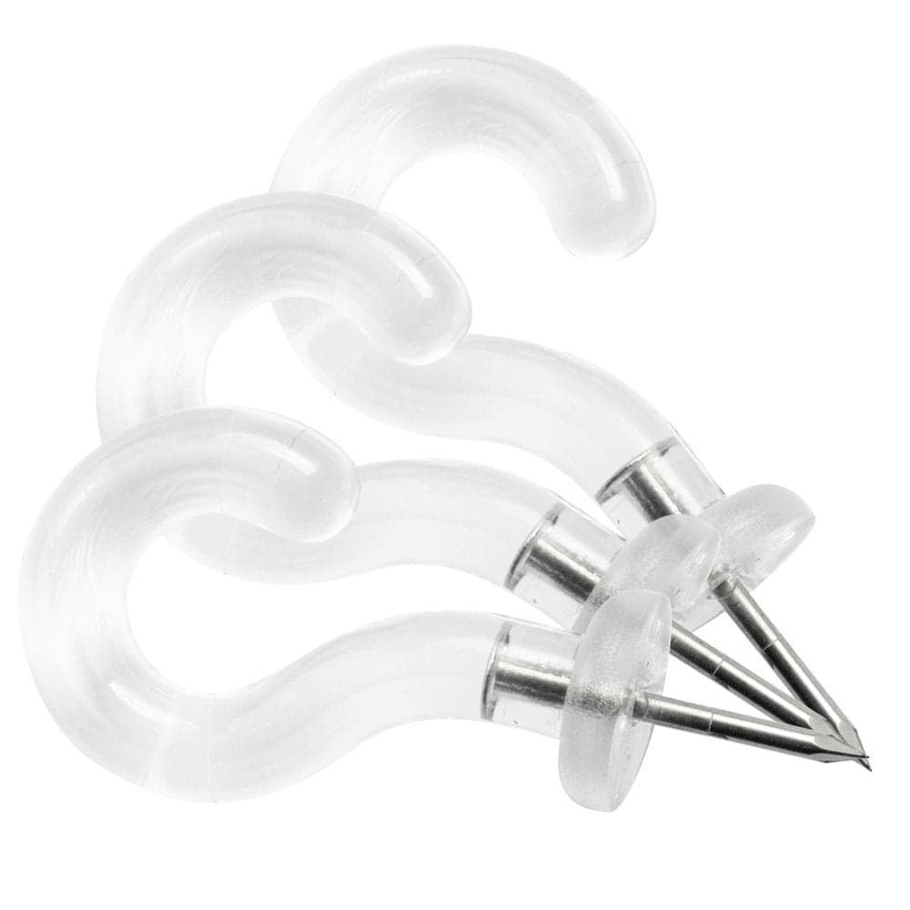 Pinhooks Push Pin Wall Hook Klear Kindness Transparent 40Count