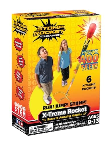 Stomp Rocket Super HighPerformance XTreme Rocket Launcher for Kids Soars Up to 400 Feet 6 Rockets Fun Outdoor Toys for Boys Girls STEM Foam Blaster Ages 9 and Up