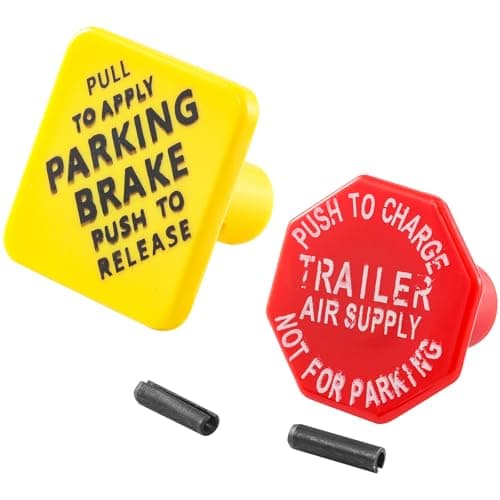 Tigbear Parking and Air Brake Knobs 248433 290655 248433 Yellow Parking Brake 290655 Red Tractor Trailer Air Brake Knob Compatible with Bendix Replace TR248433 TR290655