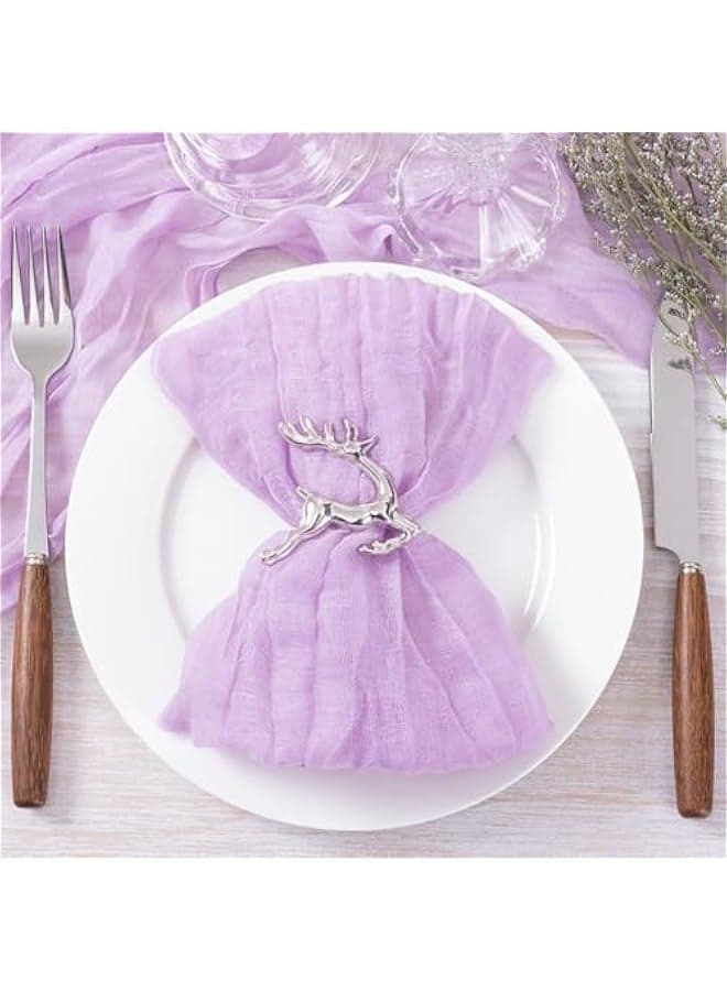 Lilac Purple Cheesecloth Napkins Spring Napkins Set of 10 Boho Washable Dinner Table Napkins for Wedding Party Baby Shower Birthday Party Decor
