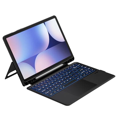 doqo for Samsung tab S10 Ultra/S9 Ultra/S8 Ultra 14.6 inch Keyboard case Detachable with Trackpad Backlight S Pen Holder Wireless Black
