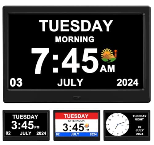 2026 Digital Clock Plugin No Battery Power Outage MemoryDST Display Time Date Month and Year LargeFont Clock for the Elderly