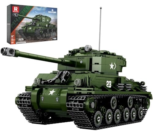Reobrix M4A3E8 Sherman Tank Building SetWW2 Military American Armed Tanks Building Block Set for Military FansWorld of Tanks Authorized Products 77030Ideal Gift for Adults Boys Age 14836 PCS