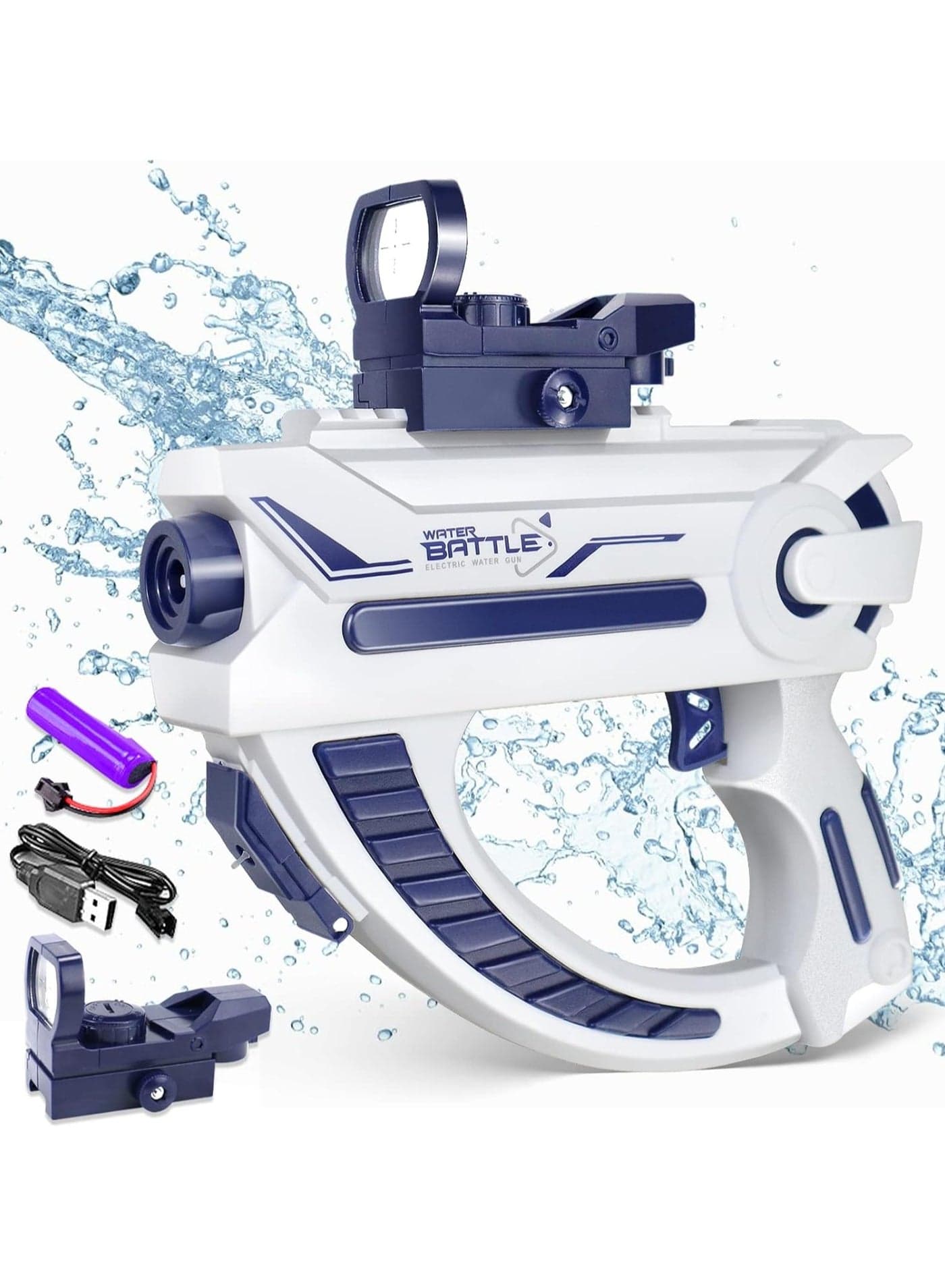 Water Gun Toy for Kids,NIBEMINENT Electric Automatic High Pressure Strong Pool Toys Water Squirt,Cool Appearance Large Capacity Fast Shooting,Ideal Summer Gifts for Boys Girls Beach Swimming